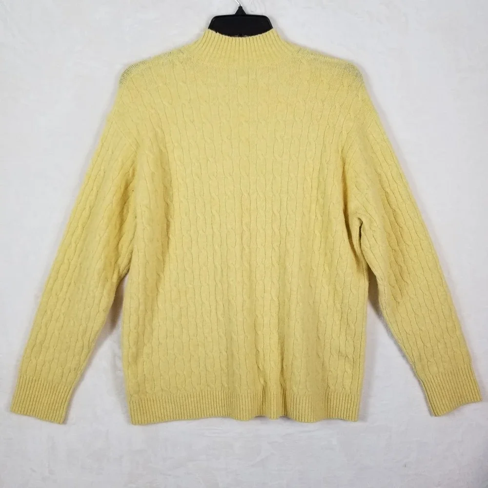 J. Crew Extra-Soft Yellow Cable Knit Mock Neck‎ Sweater Womens 2X Pullover
